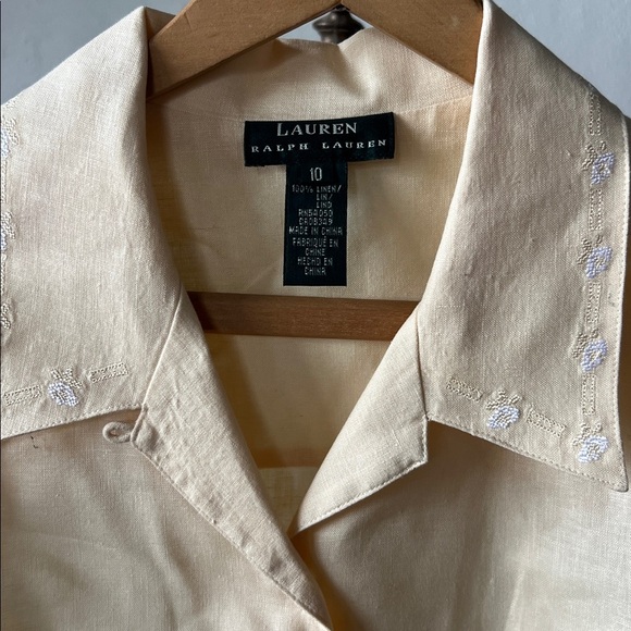 Lauren Ralph Lauren Linen Blouse Size 10 - Picture 2 of 3